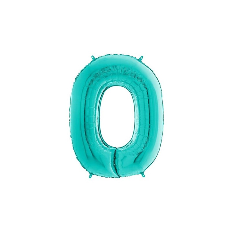 Globo numero Tiffnny azul verdoso 66 cm