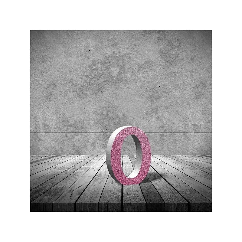 Letras y numeros rosa purpurina 75 mm