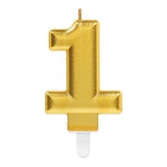 Vela oro metalica numero para tarta cumpleaños Tus disfraces baratos