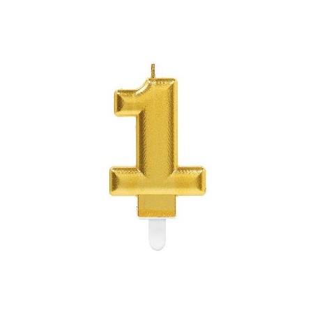 Vela oro metalica numero para tarta cumpleaños Tus disfraces baratos