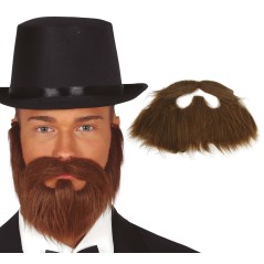 Barba y bigote castaña con goma elestica caballero siglo xix-El Informal Santander