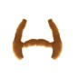Bigote con patillas castaño motero de banda