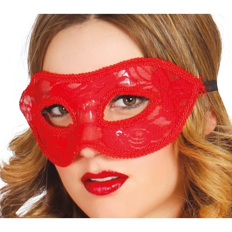 Antifaz encaje rojo sensual-El Informal