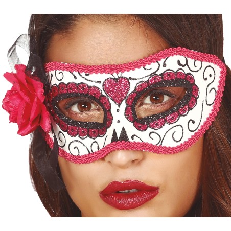 Antifaz catrina rosa dia de muertos-El Informal