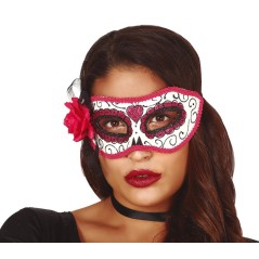 Antifaz catrina rosa dia de muertos