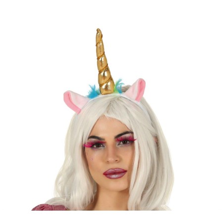 Diadema unicornio oro para mujer