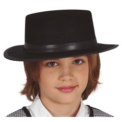 Sombrero cordobes infantil negro fieltro-El Informal