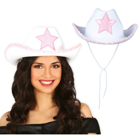 Sombrero vaquero blanco estilo barbie-El Informal