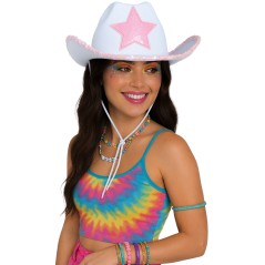 Sombrero vaquero blanco estilo barbie-El Informal