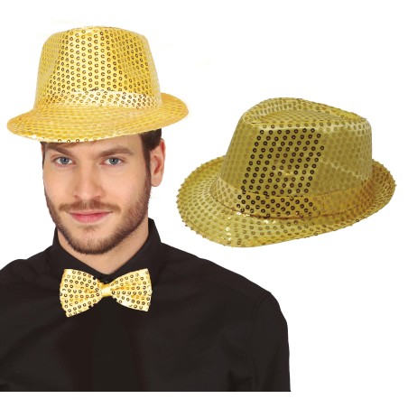 Sombrero gangster oro con lentejuelas-El Informal Santander