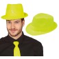 Sombrero gangster amarillo neon lentejuelas
