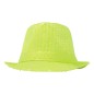 Sombrero gangster amarillo neon lentejuelas