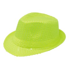 Sombrero gangster amarillo neon lentejuelas-El Informal Santander