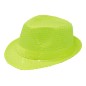 Sombrero gangster amarillo neon lentejuelas