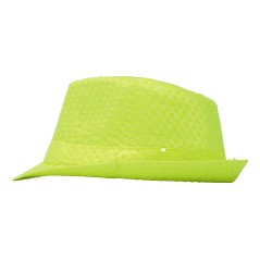Sombrero gangster amarillo neon lentejuelas-El Informal Santander