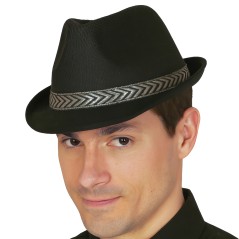 Sombrero gangster negro mascota