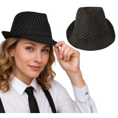 Sombrero ganster a rayas negro mascota-El Informal Santander