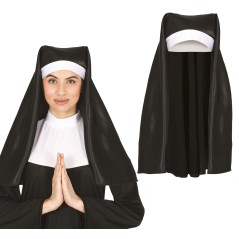 Cofia de monja negra para adulto-El Informal Santander