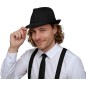 Sombrero ganster a rayas negro mascota