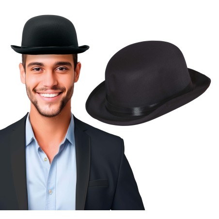 Bombin negro alta calidad raso sombrero-El Informal Santander