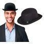 Bombin negro alta calidad raso sombrero