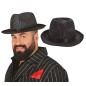 Sombrero gangster rayas negro alta calidad