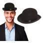Bombin negro de fieltro adulto