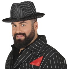 Sombrero gangster rayas negro alta calidad
