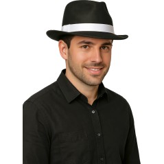 Sombrero rey del pop negro cinta blanca