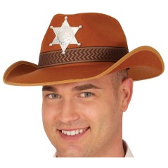 Sombrero sheriff marron de fieltro-El Informal Santander