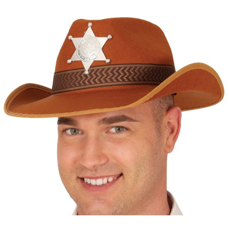 Sombrero sheriff marron de fieltro-El Informal Santander