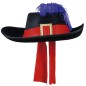 Sombrero mosquetero infantil fieltro negro pluma