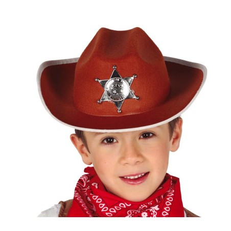 Sombrero sheriff infantil marron-El Informal Santander
