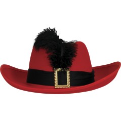 Sombrero mosquetero rojo espadachin-El Informal Santander