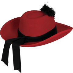 Sombrero mosquetero rojo espadachin-El Informal Santander