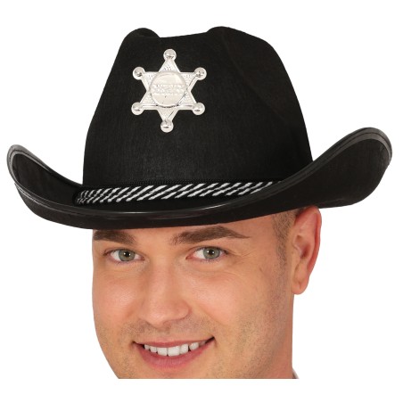 Sombbrero fieltro negro sheriff-El Informal Santander