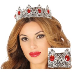 Corona plata reina piedras rojas gotica-El Informal Santander