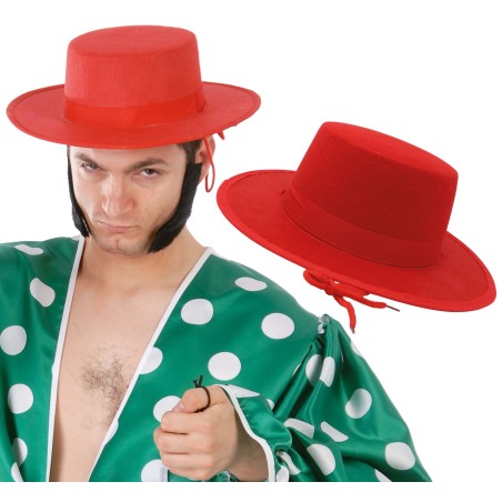Sombrero cordobes rojo de fieltro-El Informal Santander
