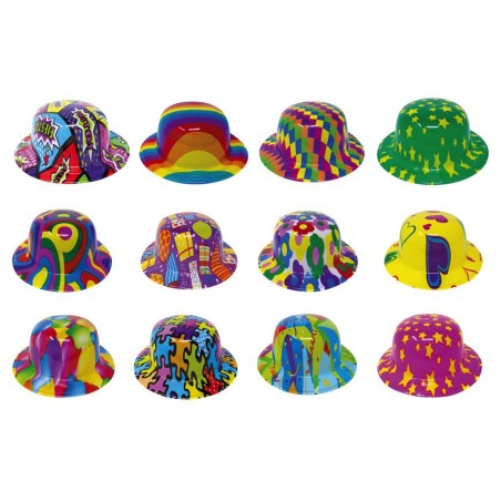 Sombrero bombin plastico colores surtidos fiesta