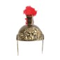 Casco soldado romano infantil dorado con pluma roja