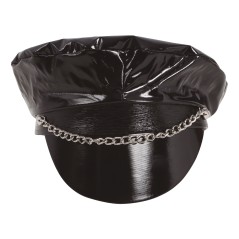 Gorra sado vinilo negro con cadena-El Informal Santander