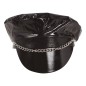 Gorra sado vinilo negro con cadena