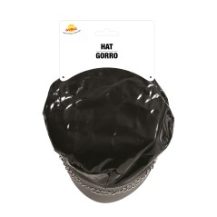Gorra sado vinilo negro con cadena-El Informal Santander