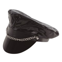 Gorra sado vinilo negro con cadena-El Informal Santander