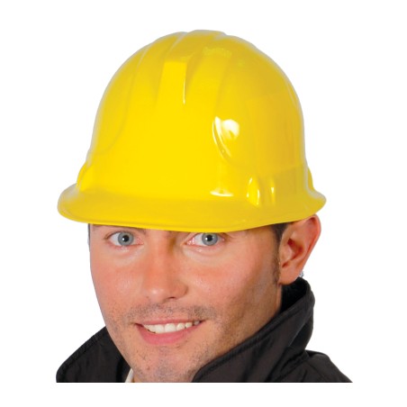 Casco obrero amarillo plastico obra albañil-El Informal Santander