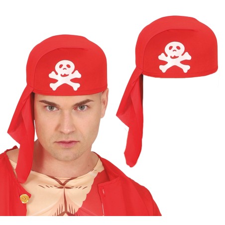 Gorro pirata rayas rojo negro pañuelo-El Informal Santander