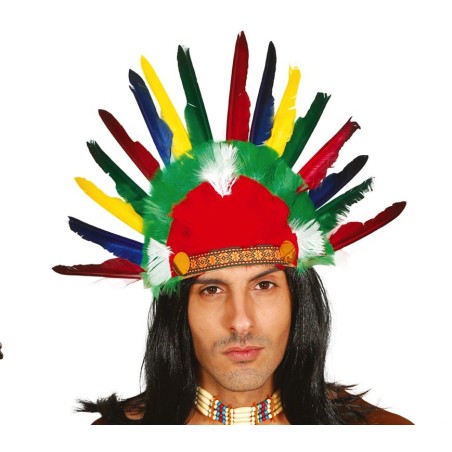 Penacho de plumas indio colores-El Informal Santander