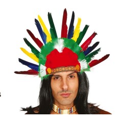 Penacho de plumas indio colores