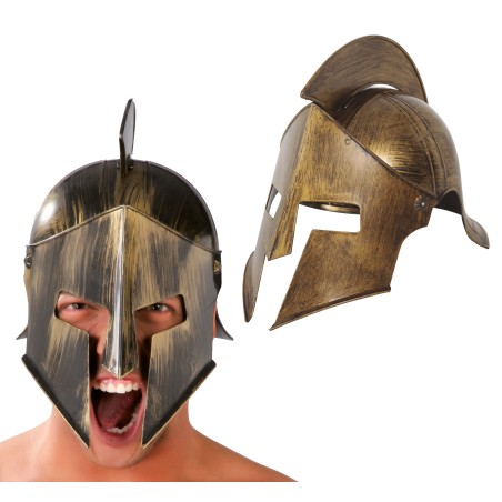 Casco espartano dorado plastico duro griego-El Informal Santander