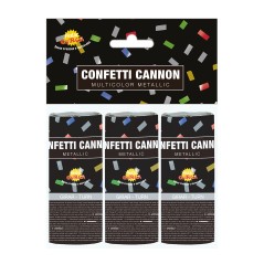 Cañon confeti multicolor mini 3 uds 10,5 cm